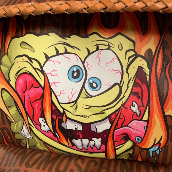 Moschino calf skin spongebob backpack main image 12